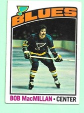 (1) BOB MACMILLAN  1976-77 TOPPS # 38 BLUES ROOKIE VG CARD (M8190). rookie card picture