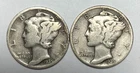 1935 and 1939-D 10C Mercury Dimes 90% Silver