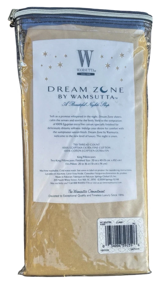 2 fundas de almohada Dream zone by Wamsutta 100 % algodón extra fino egipcio King NOS Foto 3 de 4