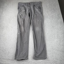 Milwaukee Work Pants Mens 34x32 Gray Canvas Regular Fit