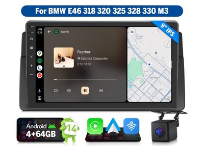 Eonon E46X7A 9''Android 14 4+64 Car Stereo Radio Head Unit CarPlay for BMW E46 M3