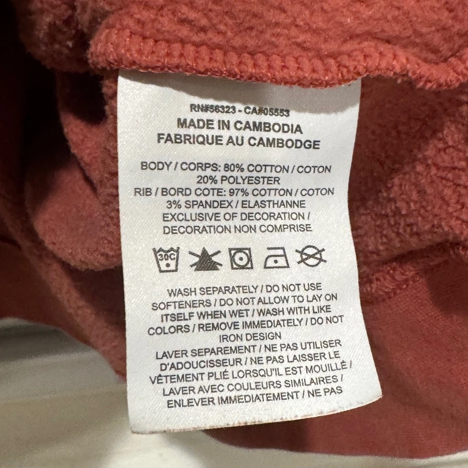 Nike Mujer XL Sudadera Rojo Óxido Bordado Logo Cuello Redondo Pullover Top Swoosh Foto 3 de 4