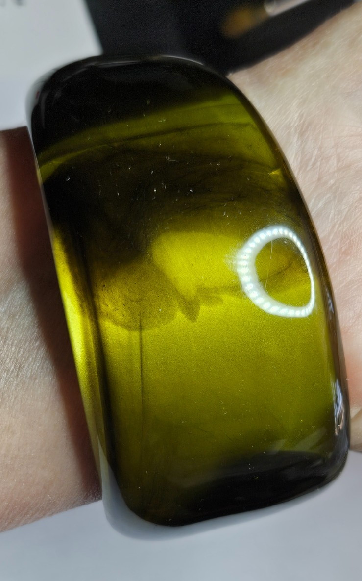 Vintage Faux Tortoise Shell Lucite Green Black 8