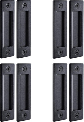 Barn Door Handles Set - Matte Black Sliding Barn Door Hardware Kit, 4 Pack