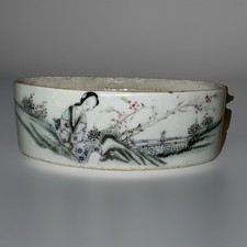 Antique Chinese Qing Porcelain Rose Famille Cricket Cage/Box