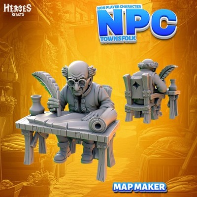 Dungeons & Dragons NPC Figur - Männlicher Mensch - Kartenmacher, Kartograph