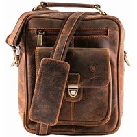 Matador Leder UmhäNgetasche Tablettasche Schultertasche 10.5 Zoll Hunter Braun