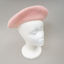 Vintage Wool Beret Womens Pink Classic French Style Winter Hat