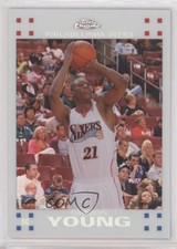 2007-08 Topps Chrome White Refractor 48/99 Thaddeus Young #117 0c3