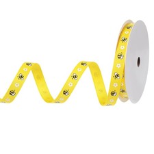 3/8 Inch x 10 Yard Yellow Black Bee Summer Ribbon, Bee Teacher Daisy Flower G...
