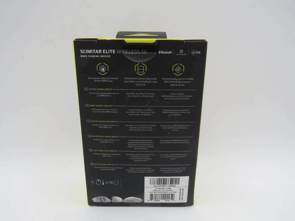 Corsair Scimitar Elite Wireless SE MMO Gaming Mouse NEW SEALED - Image 2 of 3