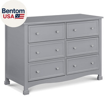 Kalani 6-Drawer Baby Dresser for Nursery - Wooden Double Chest of Drawers for Ki