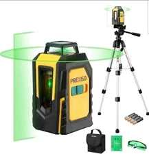PREXISO 360° Laser Level with Tripod, 100Ft Self Leveling Cross Line Laser