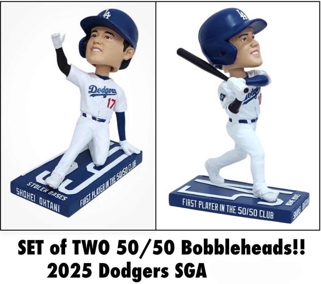 SET of 2 - Shohei Ohtani 50/50 HOME RUN STOLEN BASE Dodgers