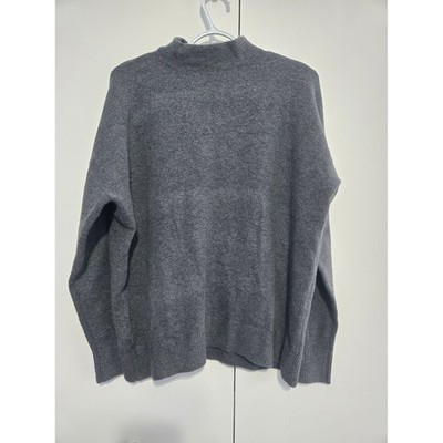 NWT Ann Taylor Factory Gray Mock Neck Sweater Size Large Soft Knit
