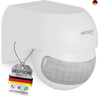 Oktaplex Ana Bewegungsmelder Aussen schwenkbar 230V IP44 180° Bewegungssensor 12