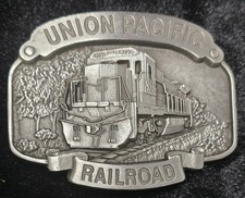 Vintage Union Pacific Railroad Train Belt Buckle #9333 Solid Pewter