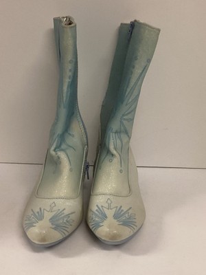 Disney Store Frozen II Elsa Costume Boots Youth Girl's Size 2/3 Blue Snowflake