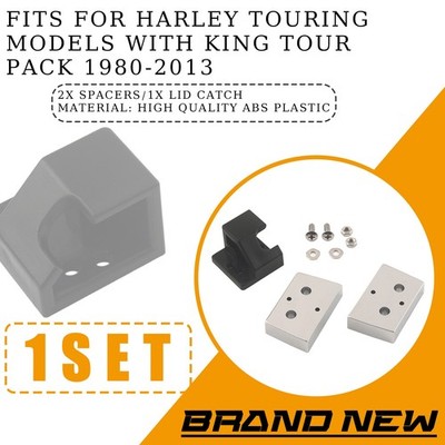  Chrome Tour Pack Pak Trunk Latch Spacers & Lid Catch For Harley Road King 80-13