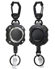2 Pack Retractable Keychain, Heavy Duty Carabiner Key Chains, 10,000 Rebound...