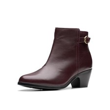 Clarks Women's Emily2 Belle Fashion Boot, Wine Leather, 8