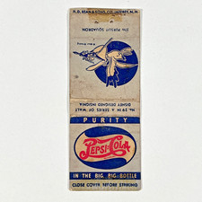Vintage Pepsi-Cola WWII Matchbook Cover Walt Disney 37th Pursuit Squadron No 29