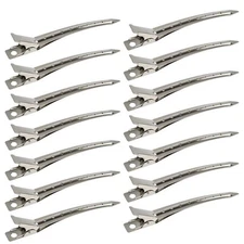 24 Count Silver Duck Bill Hair Clips Premium Metal For Hair Styling And Secti...