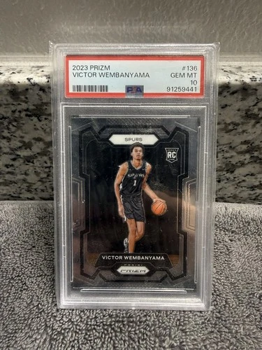 Victor Wembanyama PSA 10 2023-24 Panini Prizm Base Rookie Card RC #136 Spurs Gem