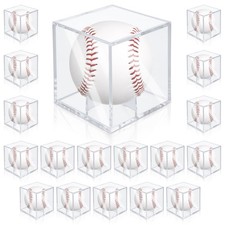 18 Pack Baseball Display Case,UV Protected Acrylic Boxes for Display, 3.15in Aut