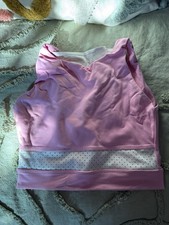 SYLVIA P crop top Size 10 GYMNASTICS DANCE under leotard FUN BACK soft pink