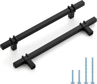 30 Pack Matte Black Cabinet Handles - 6.25'' Zinc Alloy Drawer Pulls