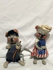 Vintage Annalee Mobilitee collectible mouse dolls Lot Of 2 1965/1971