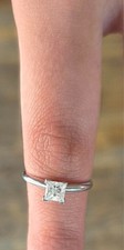 1/2 Ct Princess Cut Diamond Solitaire Ring 14K White Gold