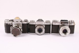 Vintage Rangefinder Film Cameras Inc Zeiss Ikon Contaflex & Edixa Etc Working x3