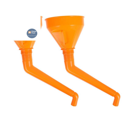 VOSAREA 2pcs Automotive Funnels 17232 Right Angle Long Neck Funnel Set Orange 