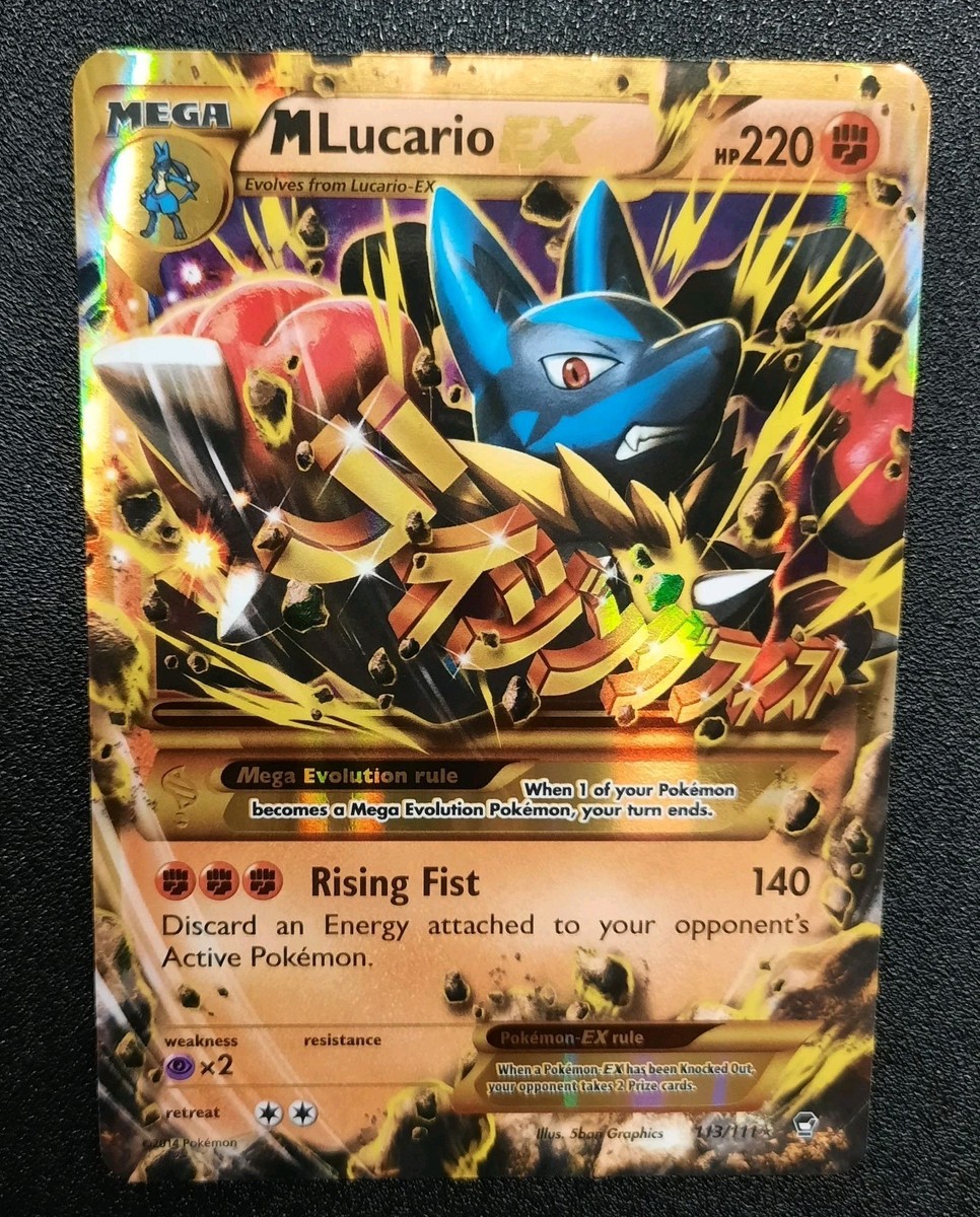 Pokemon TCG Mega Lucario EX Secret Rare Holo XY Furious Fists Near