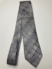 Kenneth Cole Reaction Mens Formal Necktie 59"Lx3.25"W Gray / White Neck Tie