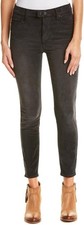 Free People Women's High Waist Textured Jean Pants (Black, Size 28, 28 x 26)