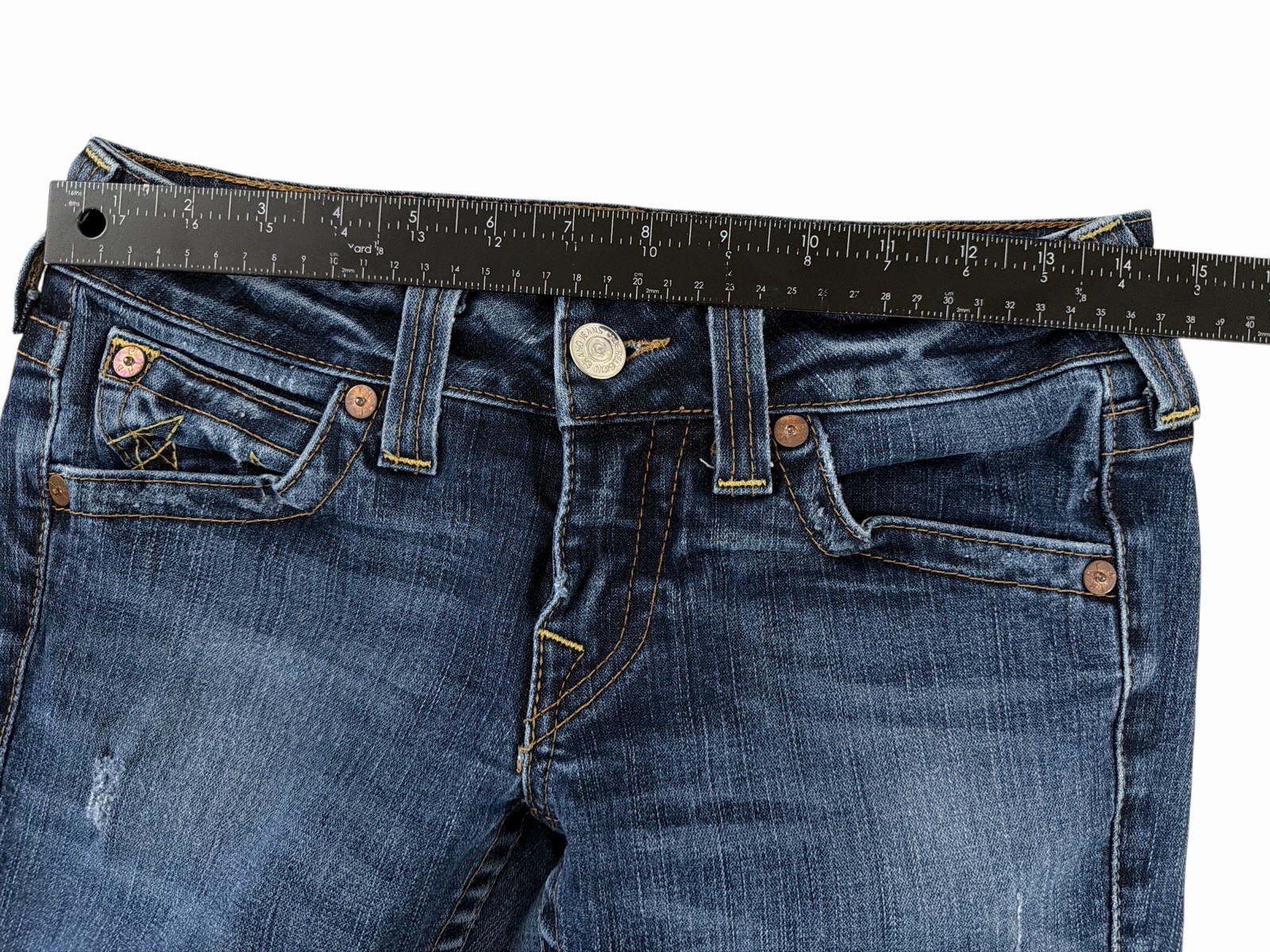 True Religion Brand Jeans Womens 28 Bootcut Flare Y2K Made in USA Stretch Denim thumbnail 10