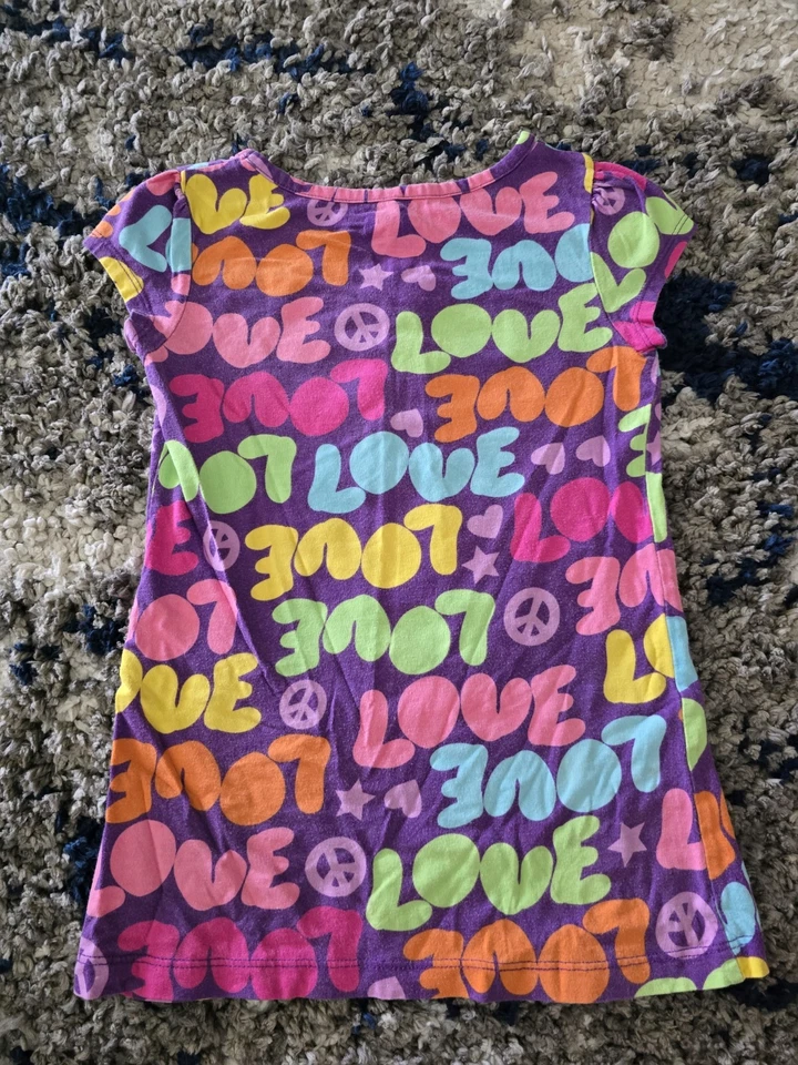 Circo Girls Size S (6/6X) Purple Love/Peace Tunic Shirt - Image 2 of 3