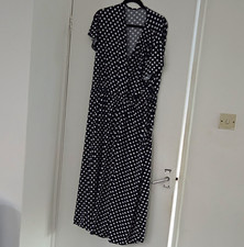 NEXT Navy & White Polka Dot Wrap V-Neck Dress  Women’s 18
