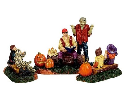 Lemax-72485, HW07, Halloween-Storytime Scares, Spooky Town, Zombies, Gruseldorf