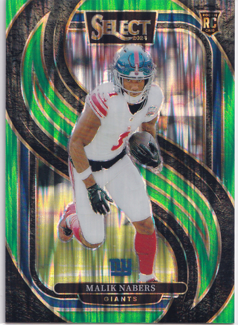 2024 Select - Premier Level Malik Nabers #116 Neon Green Shock Prizm /499 (RC)