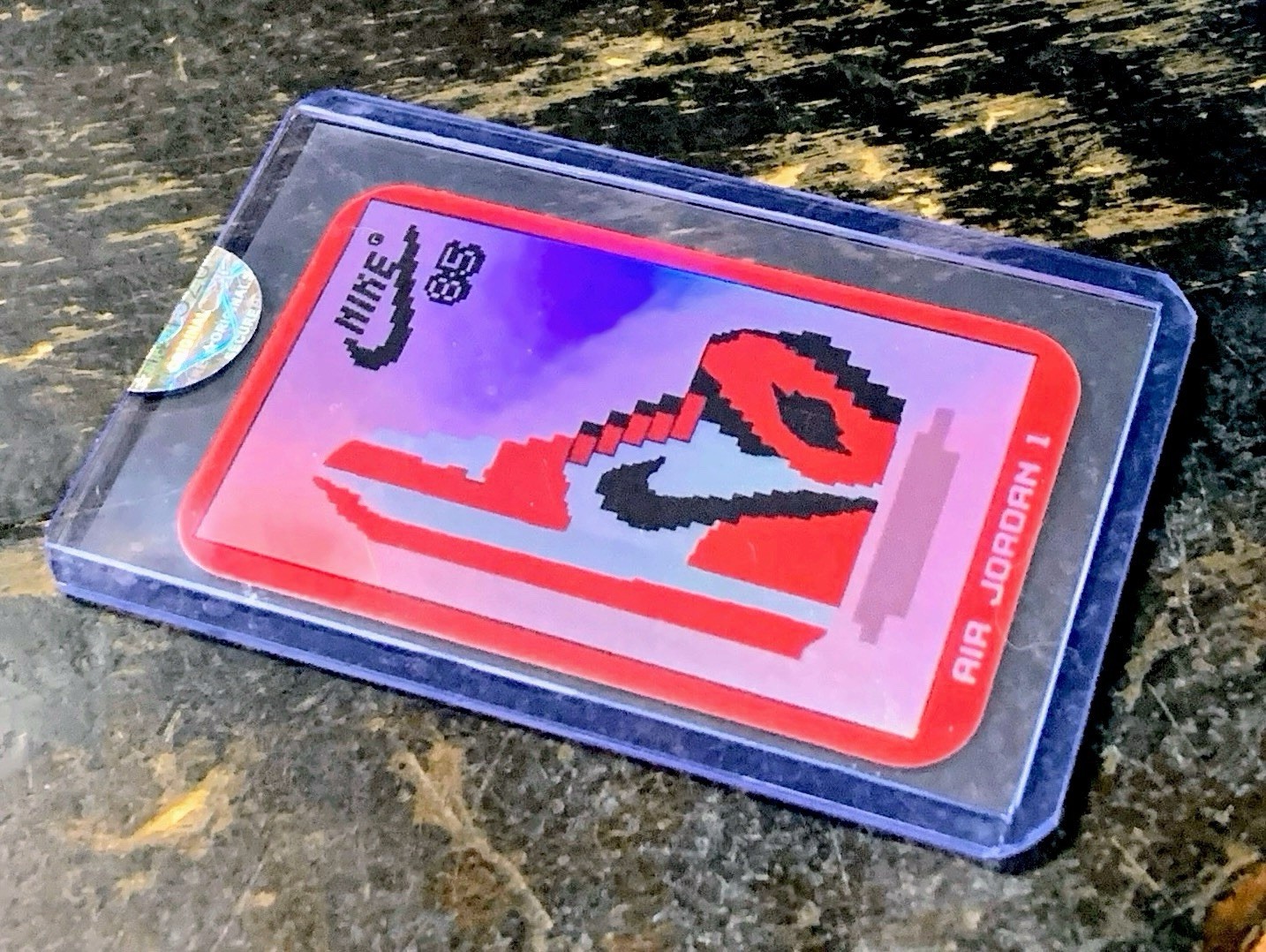 MICHAEL JORDAN, 8 BIT AIR JORDAN 1  NIKE 1985' Tobacco Card Refractor Card