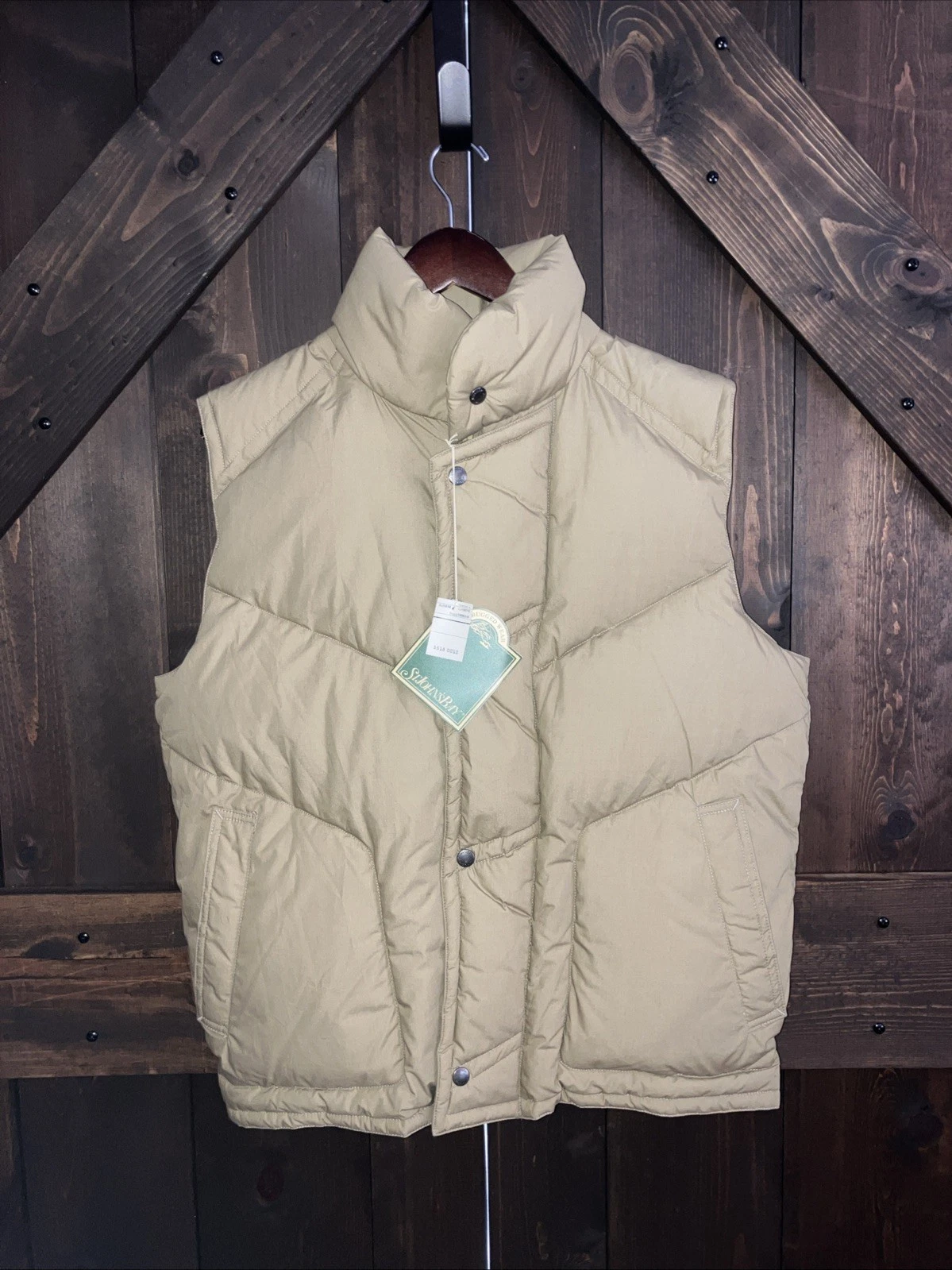 Vtg St Johns Bay Goose Down Puffer Vest Mens Large Beige Ski 90s Outdoors BNWT