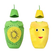 Kids Fruit Costume Lightweight Novelty Nonwoven Cloth with Hat for Pretend Play