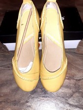 BRAND NEW IN BOX HUSH PUPPIES JANESSA BALLERINA YELLOW UK SIZE 8 LEATHER