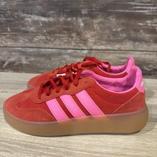 adidas Barreda Decode J Unisex Kids 4 Red/Pink Suede Lace Up JR0759