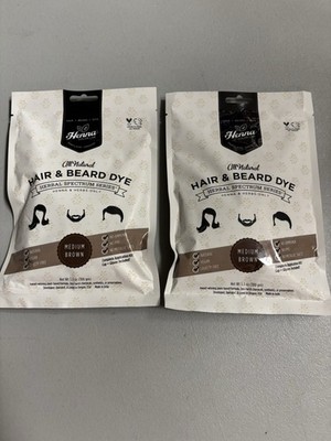 (2) Henna Color Lab All Natural Hair & Beard Dye Medium Brown