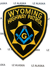 WYOMING STATE POLICE MASONIC (&there4;) PATCH FULL COLOR SHOULDER INSIGNIA